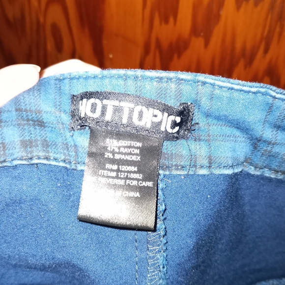 HOT TOPIC blue plaid jeans Sz 20 - Picture 6 of 7